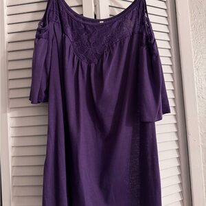 Elegant Purple Lace Women's Top